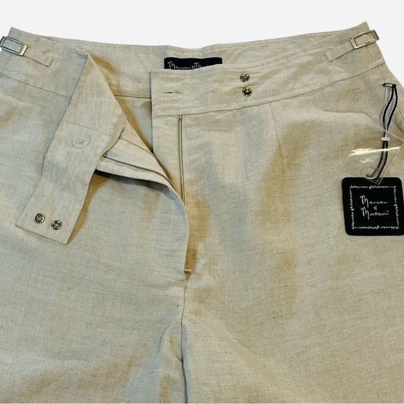Mercer & Madison Linen-Blend Wide-Leg, Crop Pants, Beige Color, Size 10 - Picture 4 of 12